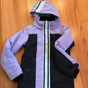 Obermeyer Girls Lavender and Black Hooded Ski Jacket